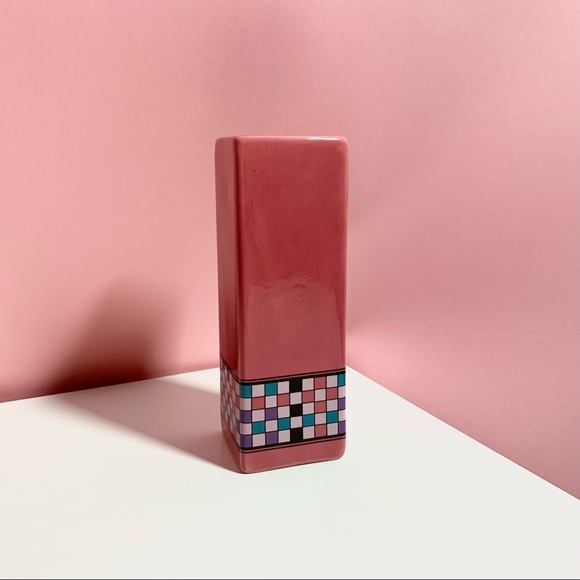 Vintage checker vase